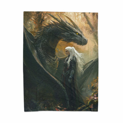 Majestic Dragon Protection in Enchanted Forest Blanket