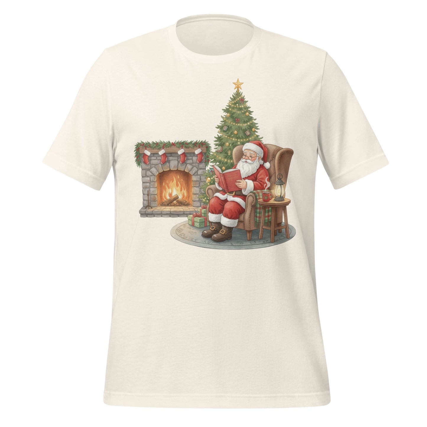 Cozy Christmas Santa by Fireplace T-Shirt