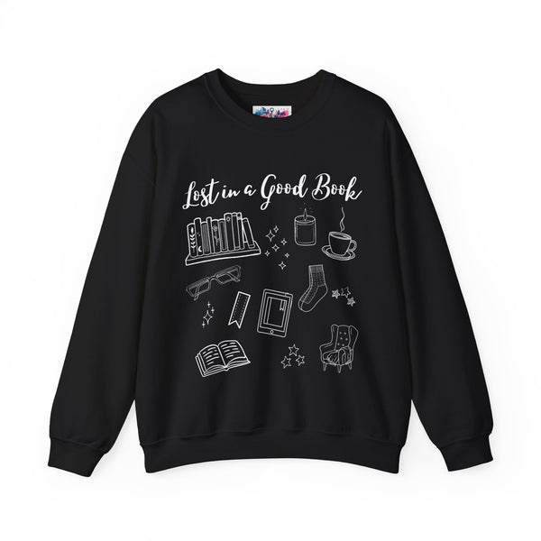 Lost in a Good Book Sweatshirt in Black