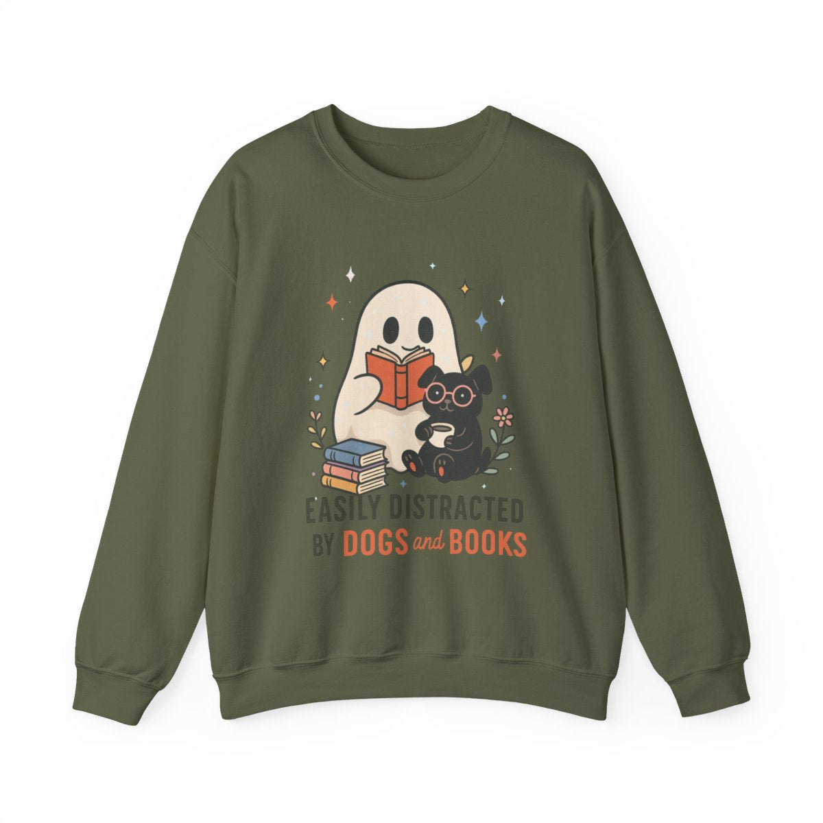 Easily Distracted By Dogs And Books Sweatshirt