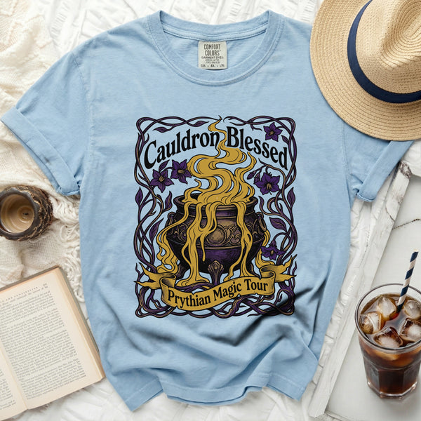 Cauldron Blessed Magic of Prythian Tee in Chambray