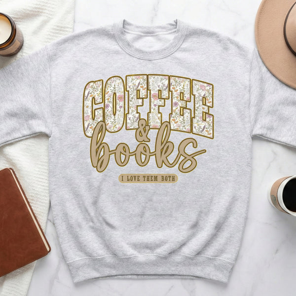 COFFEE & books Sweatshirt in Ash