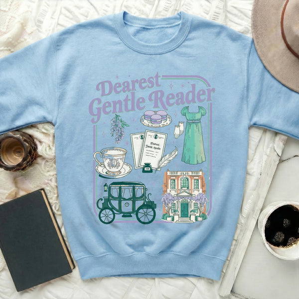 Dearest  Reader Sweatshirt in Light Blue