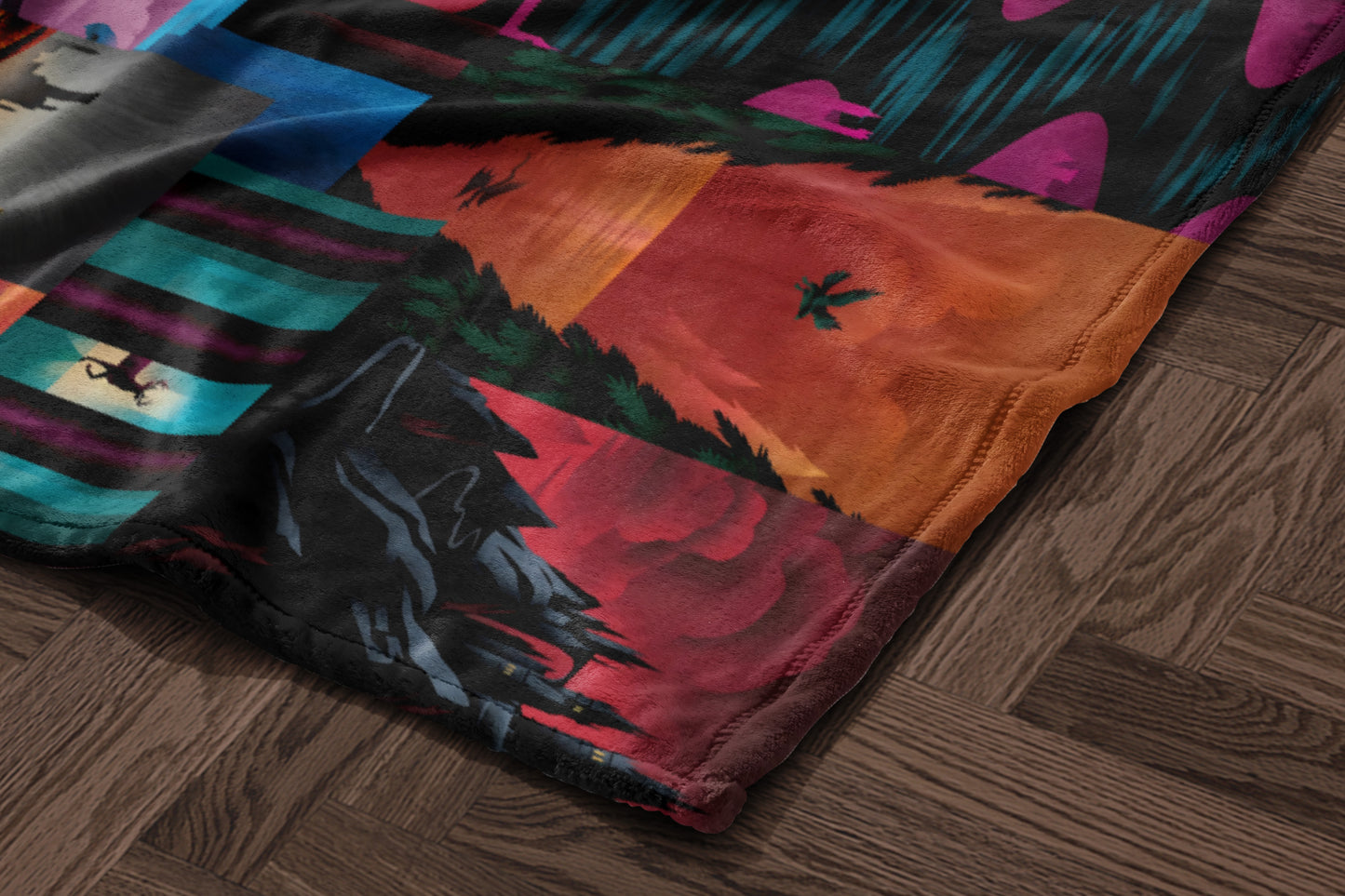 Colorful nature inspired theme decorative blanket