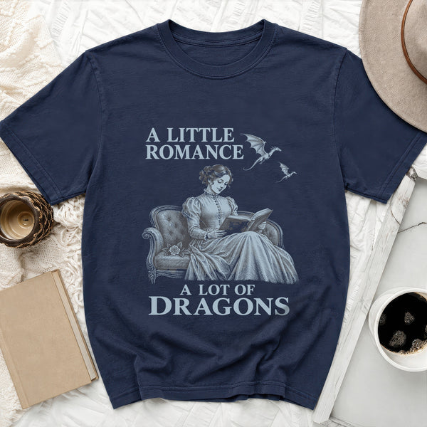 Romance and Dragons Tee in True Navy
