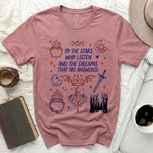 Velaris Symbols Statement Tee in Heather Mauve