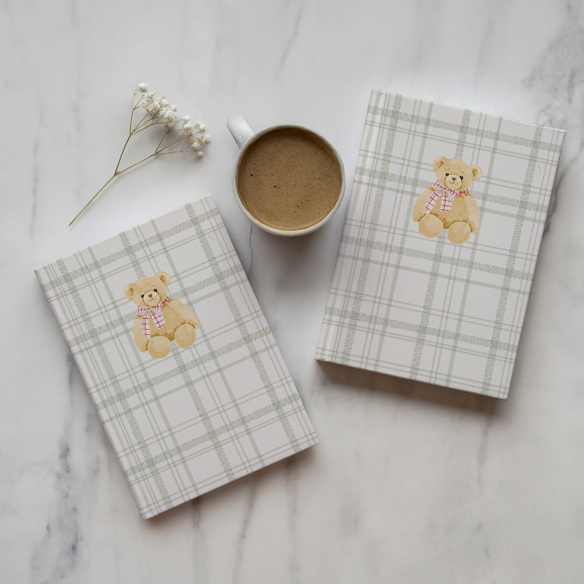 Adorable Teddy Bear Print Journal Set for Kids and Adults