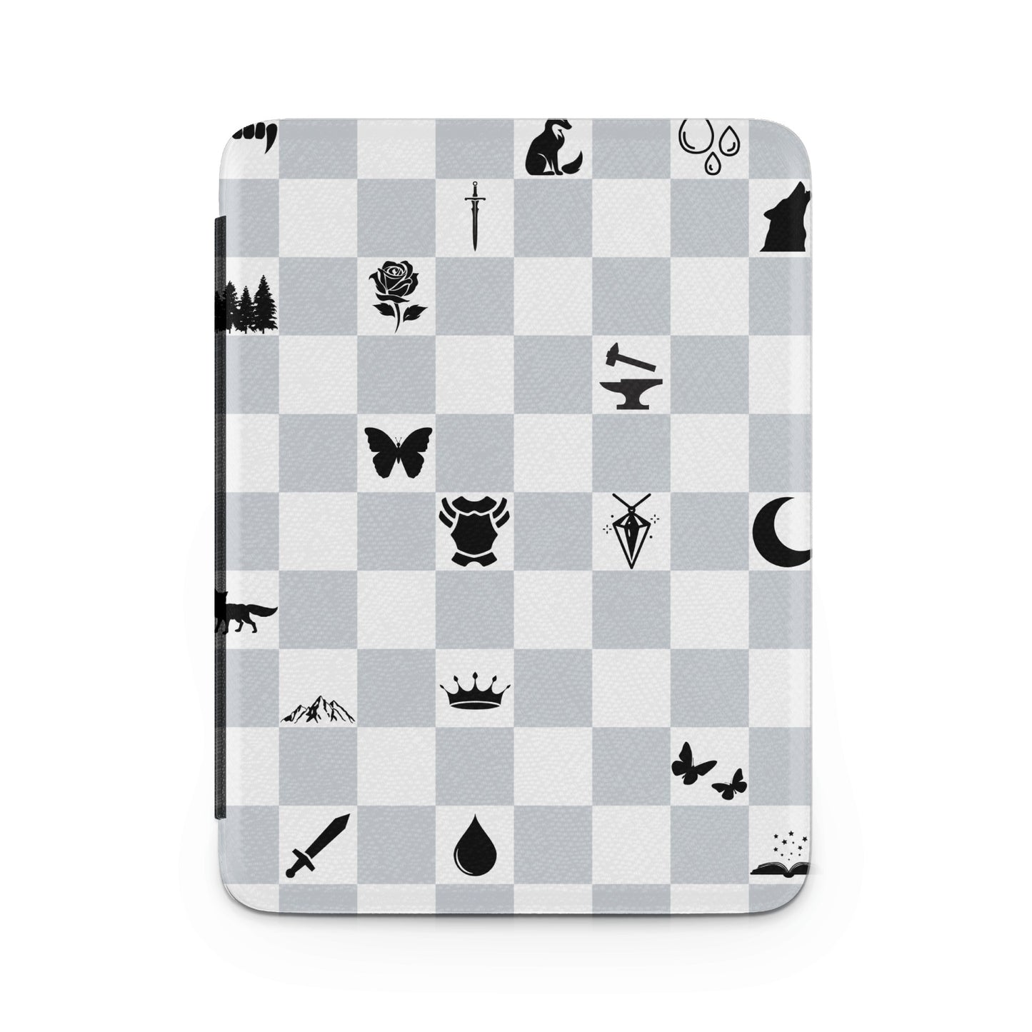 Checkerboard Icons Wolf Rose Sword Crown Moon Butterfly Fox product type