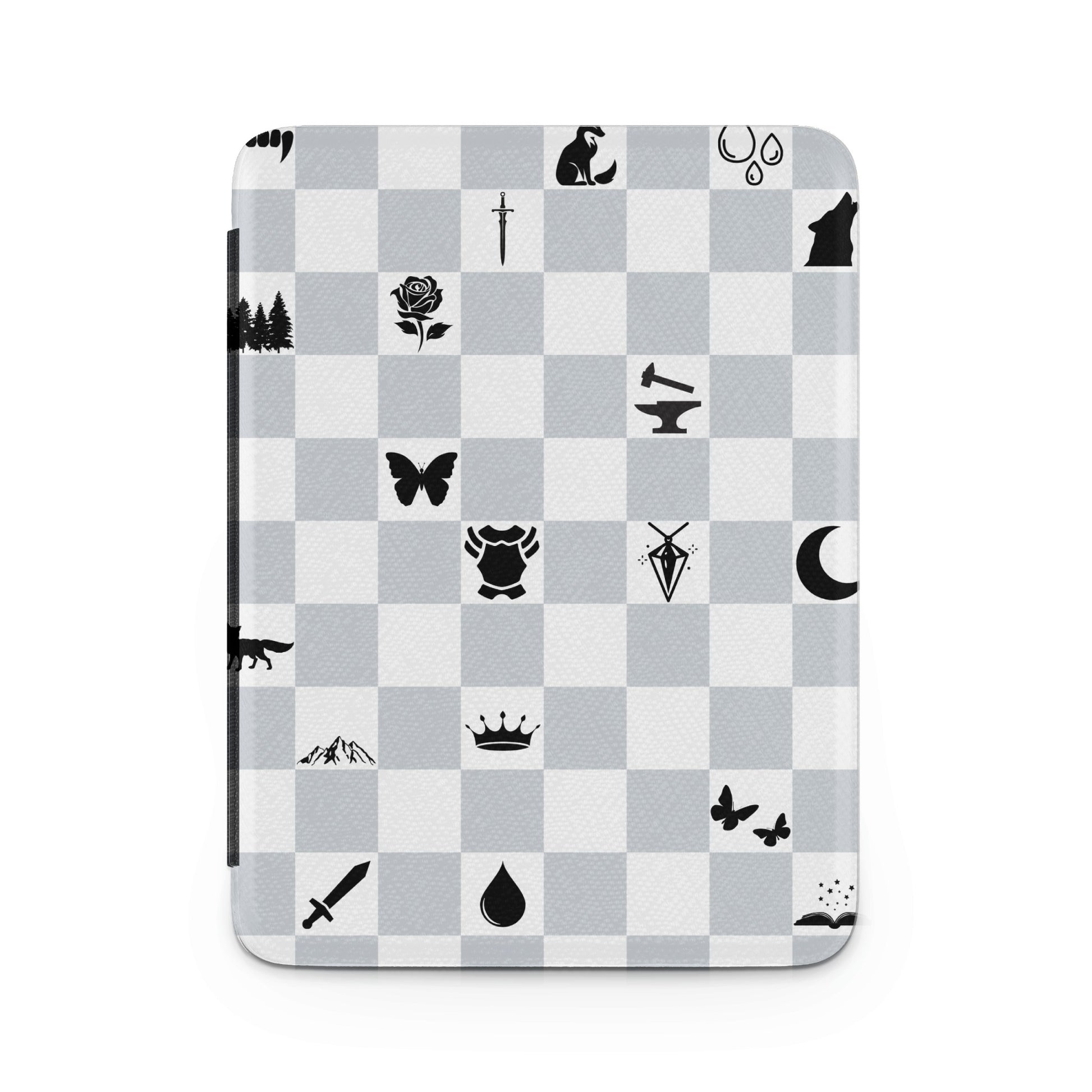 Checkerboard Icons Wolf Rose Sword Crown Moon Butterfly Fox product type