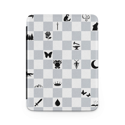 Checkerboard Icons Wolf Rose Sword Crown Moon Butterfly Fox product type