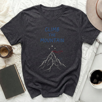 Climb The Mountain Graphic Design Dark Gray product type
T-shirt, Graphic Tee, Mountain Design, Climb Theme, Adventure Wear, Outdoor Style, Nature Inspired, Dark Gray Shirt, Crewneck Top, Inspirational Tee, Explore Apparel, Peak Graphic, Summit Shirt, Unique Design, Casual Clothing, Unisex Tee, Flag Graphic, Star Detail, Lifestyle Apparel, Journey Shirt