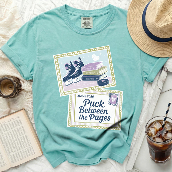 Puck & Pages Romance Passion and Prose Tee in Island Reef