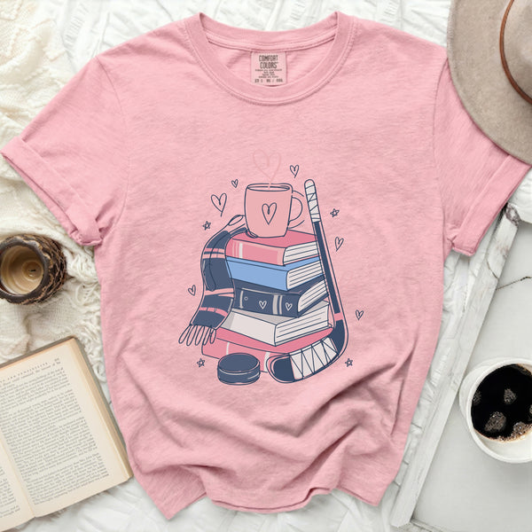 Cozy Study & Rink Vibes Tee in Blossom
