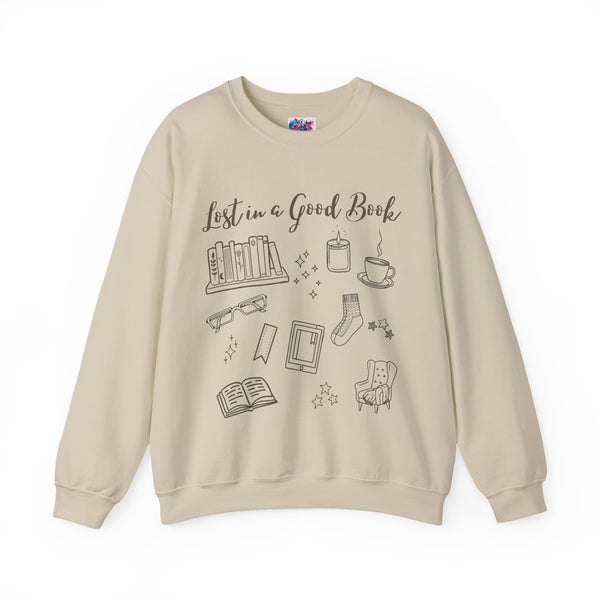 Lost in a Good Book Sweatshirt in Sand