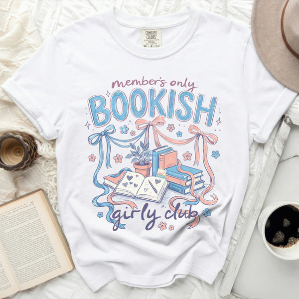 Member's Only Bookish Girly Club Tee in White