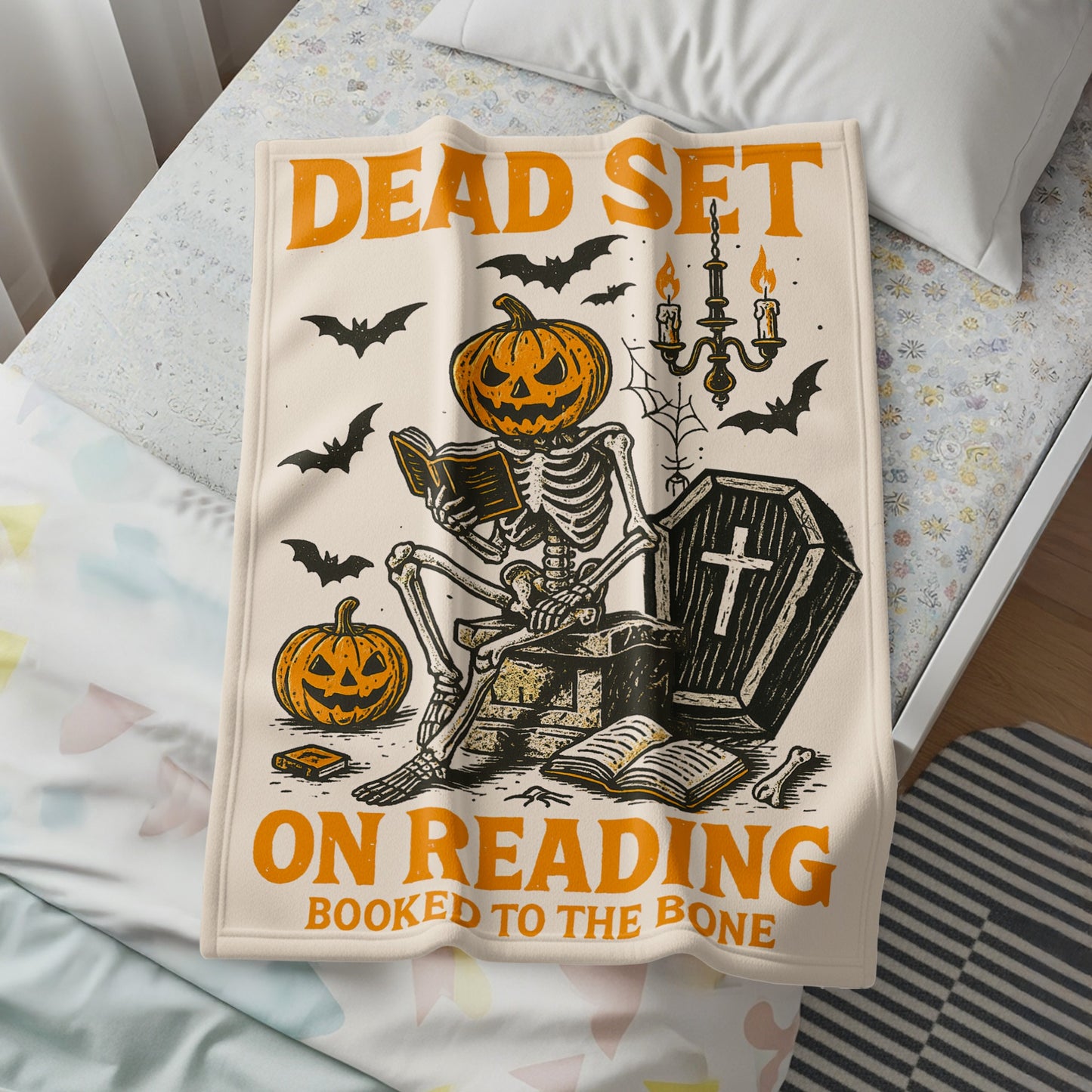 Dead Set on Reading Booked to the Bone Blanket