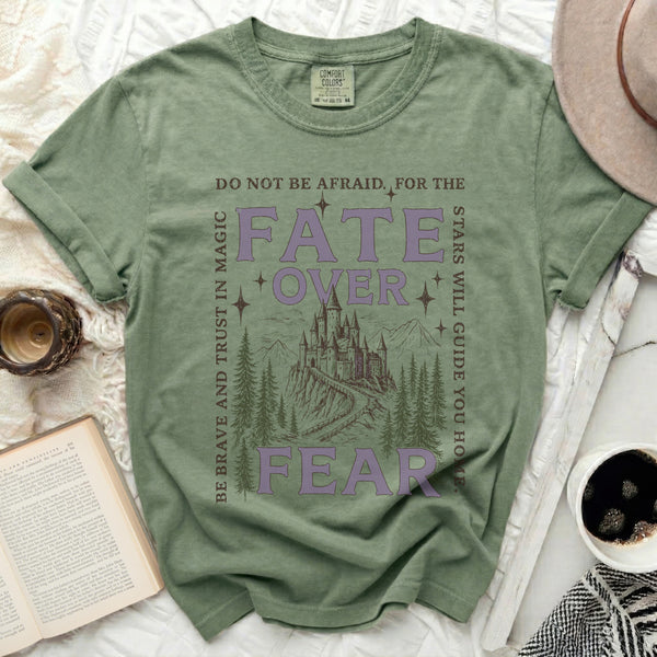 Castle Over Fear Tee in Moss