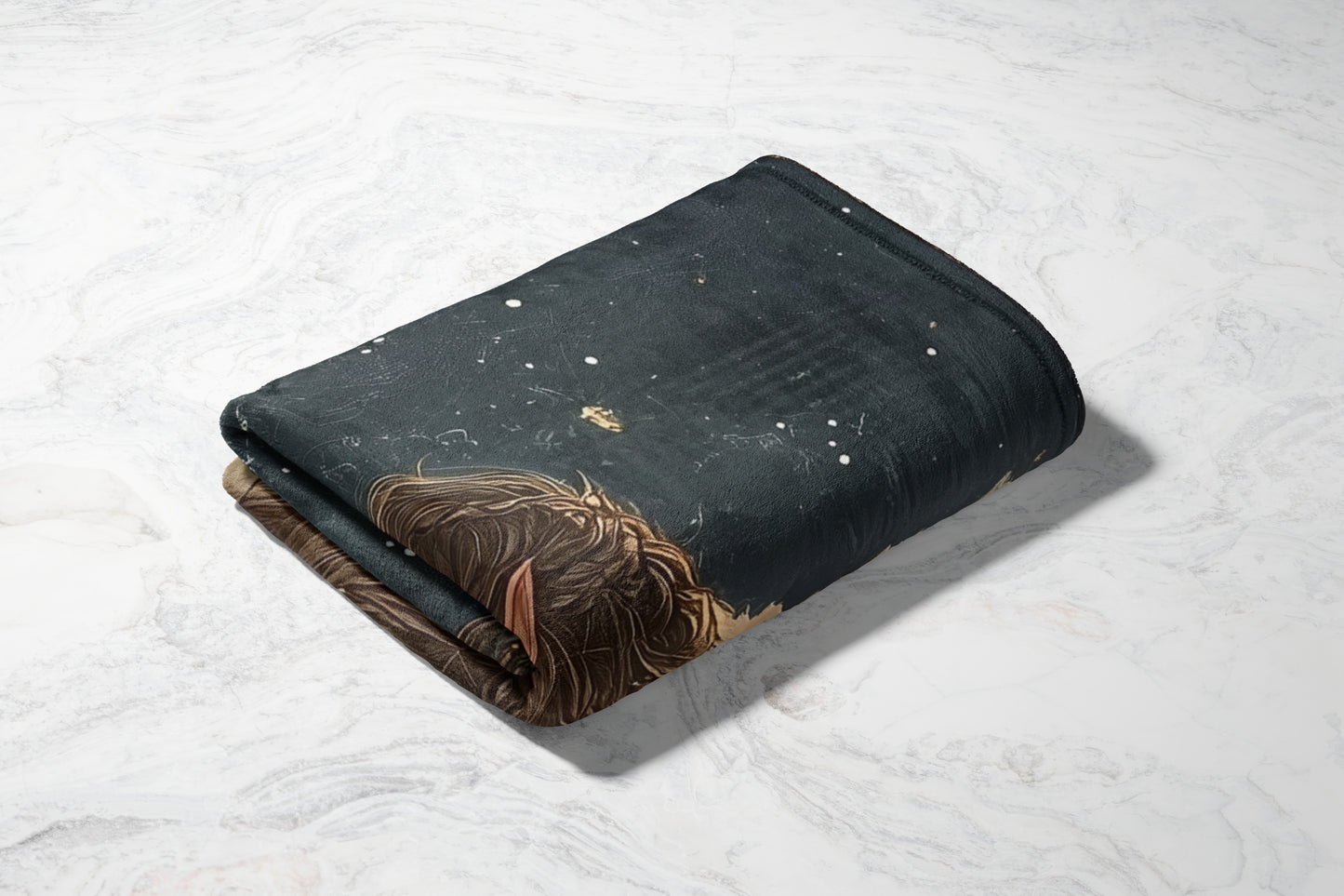 Cosmic Thoughtful Bear Print Throw Blanket Product