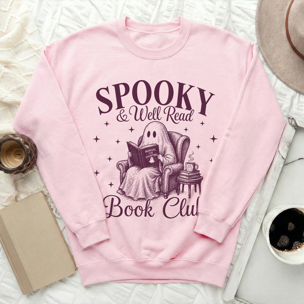 Well Read Ghost Sweatshirt in Light Pink