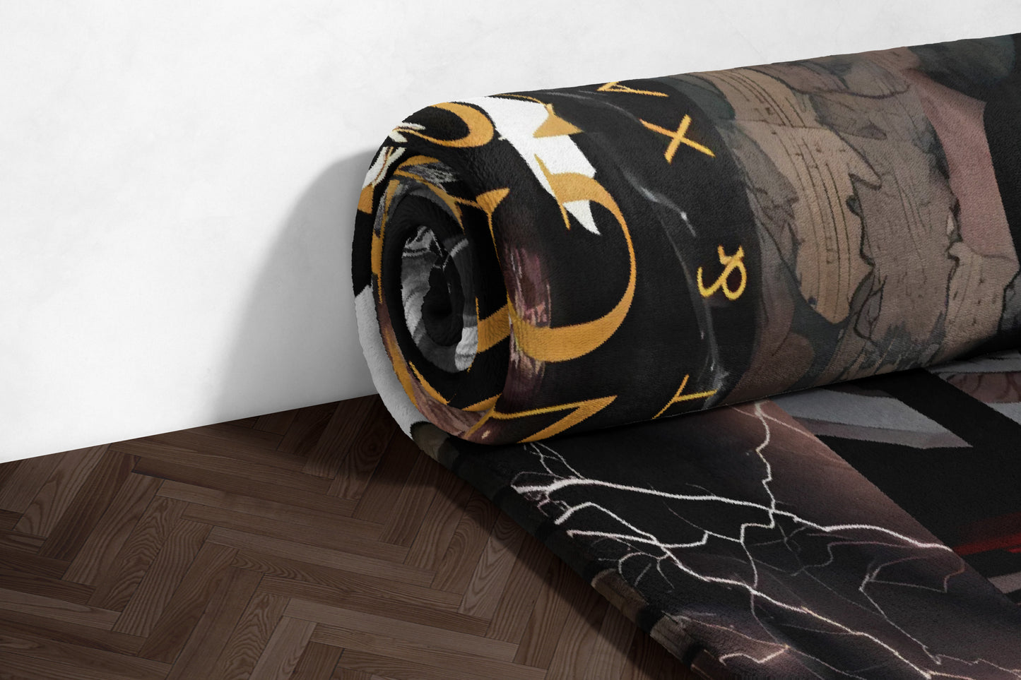 Abstract Themed Rolled Carpet with Unique Design