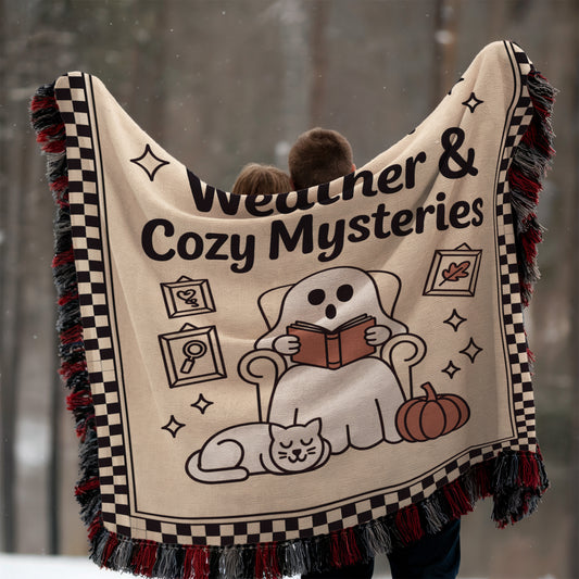Sweater Weather & Cozy Mysteries Woven Blanket