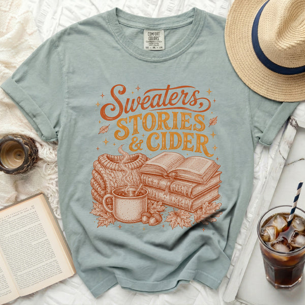 Sweaters, Stories & Cider Tee in Bay