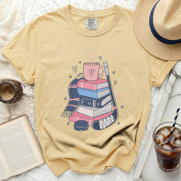 Cozy Study & Rink Vibes Tee in Butter