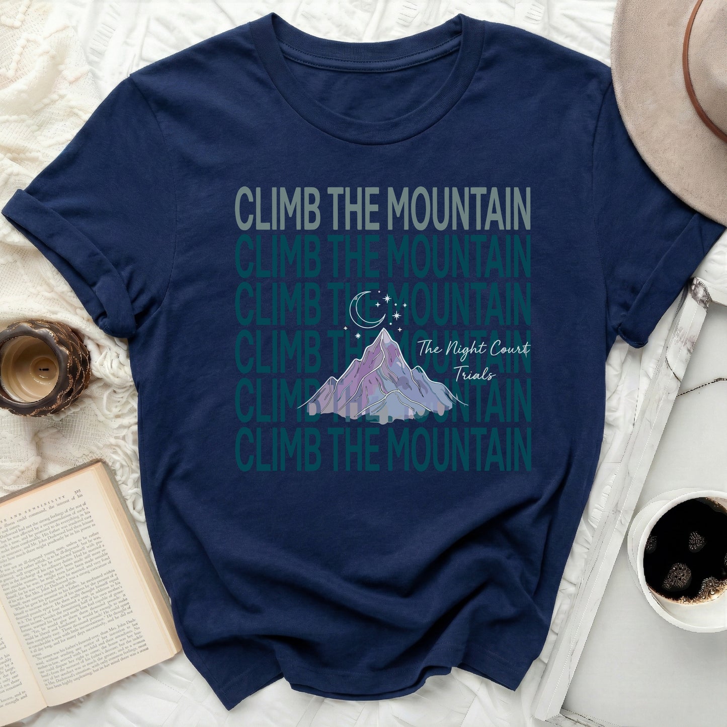 Climb The Mountain Night Court Trials Design T-Shirt product type
Climb The Mountain
Night Court Trials
Mountain Graphic
Moon Stars Design
Fantasy Inspired
Book Lover Gift
ACOTAR Fan
Bookish Apparel
Dark Blue Shirt
Graphic T Shirt
Adventure Tee
Nature Theme
Unique Design
Casual Top
Unisex Clothing
Reader Gift
Fictional Worlds
Literary Tee
Aesthetic TShirt
Trendy Apparel