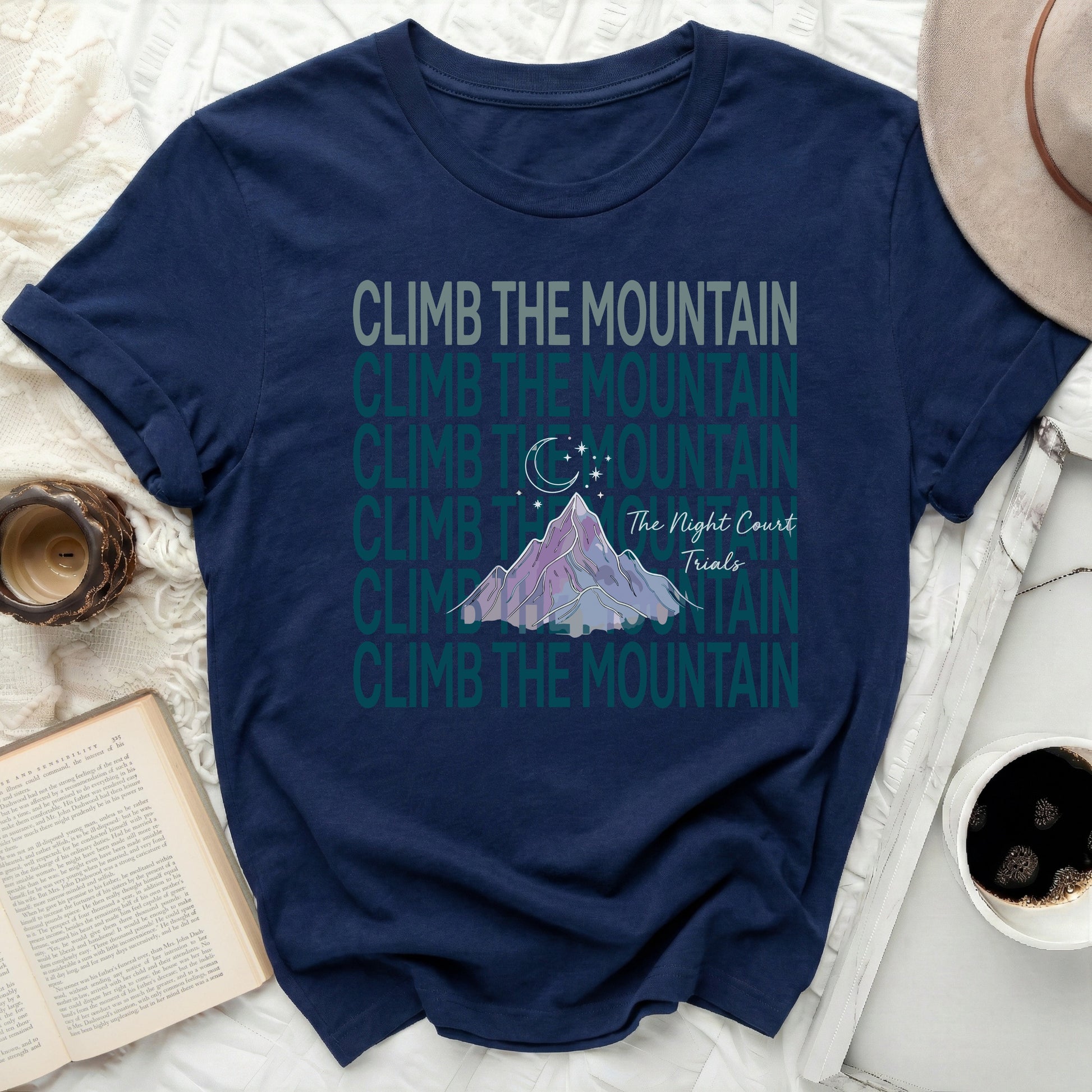 Climb The Mountain Night Court Trials Design T-Shirt product type
Climb The Mountain
Night Court Trials
Mountain Graphic
Moon Stars Design
Fantasy Inspired
Book Lover Gift
ACOTAR Fan
Bookish Apparel
Dark Blue Shirt
Graphic T Shirt
Adventure Tee
Nature Theme
Unique Design
Casual Top
Unisex Clothing
Reader Gift
Fictional Worlds
Literary Tee
Aesthetic TShirt
Trendy Apparel