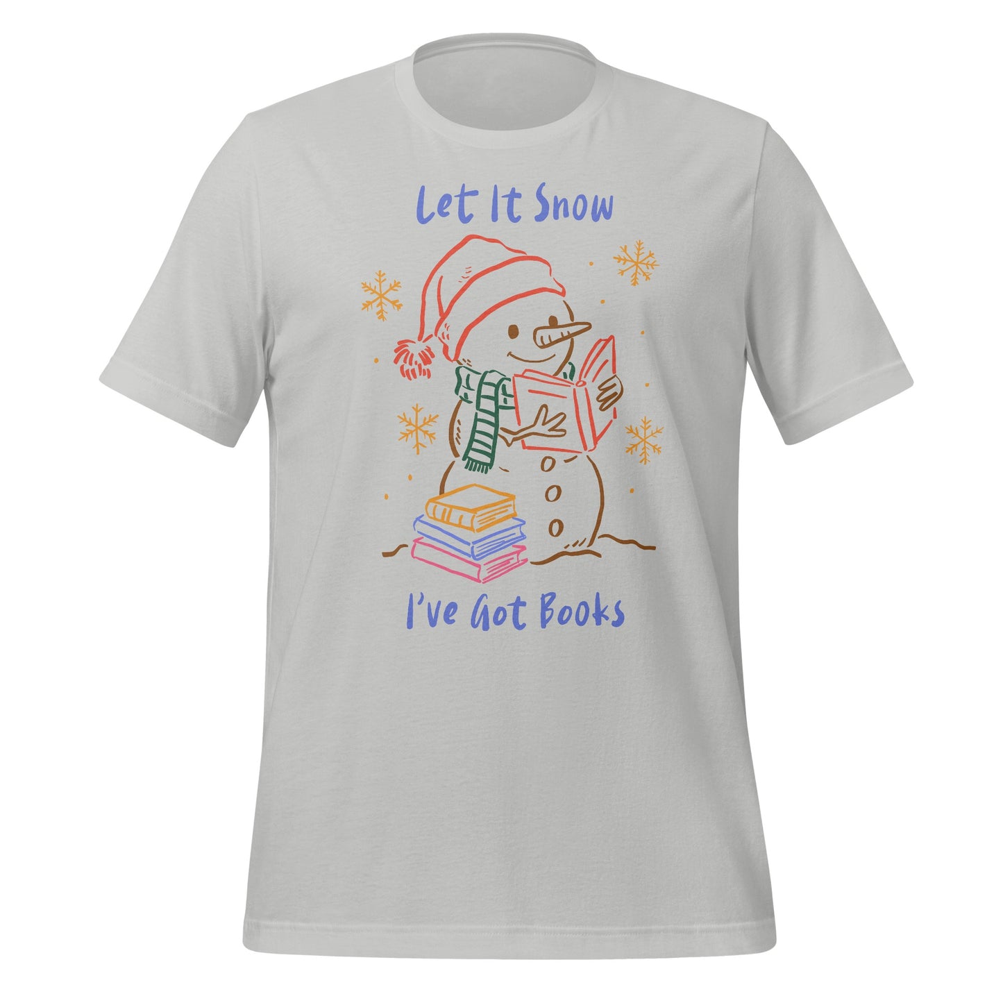 Let It Snow I've Got Books Snowman Graphic Tee
