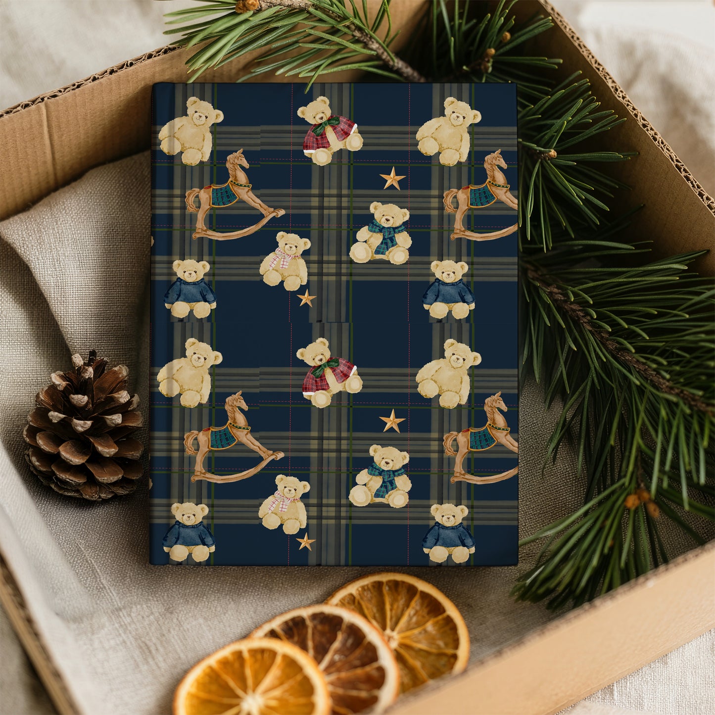 Teddy Bears and Rocking Horses Festive Notebook