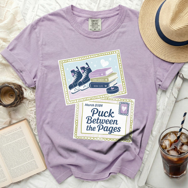 Puck & Pages Romance Passion and Prose Tee in Orchid