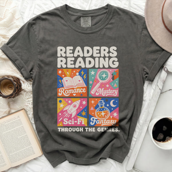 Readers Reading Genres Tee in Pepper