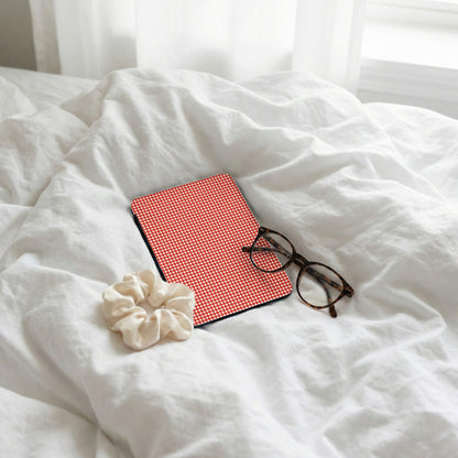 Red and White Checkered Tablet Cover for Modern Style