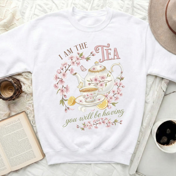 I AM THE TEA Sweatshirt in White