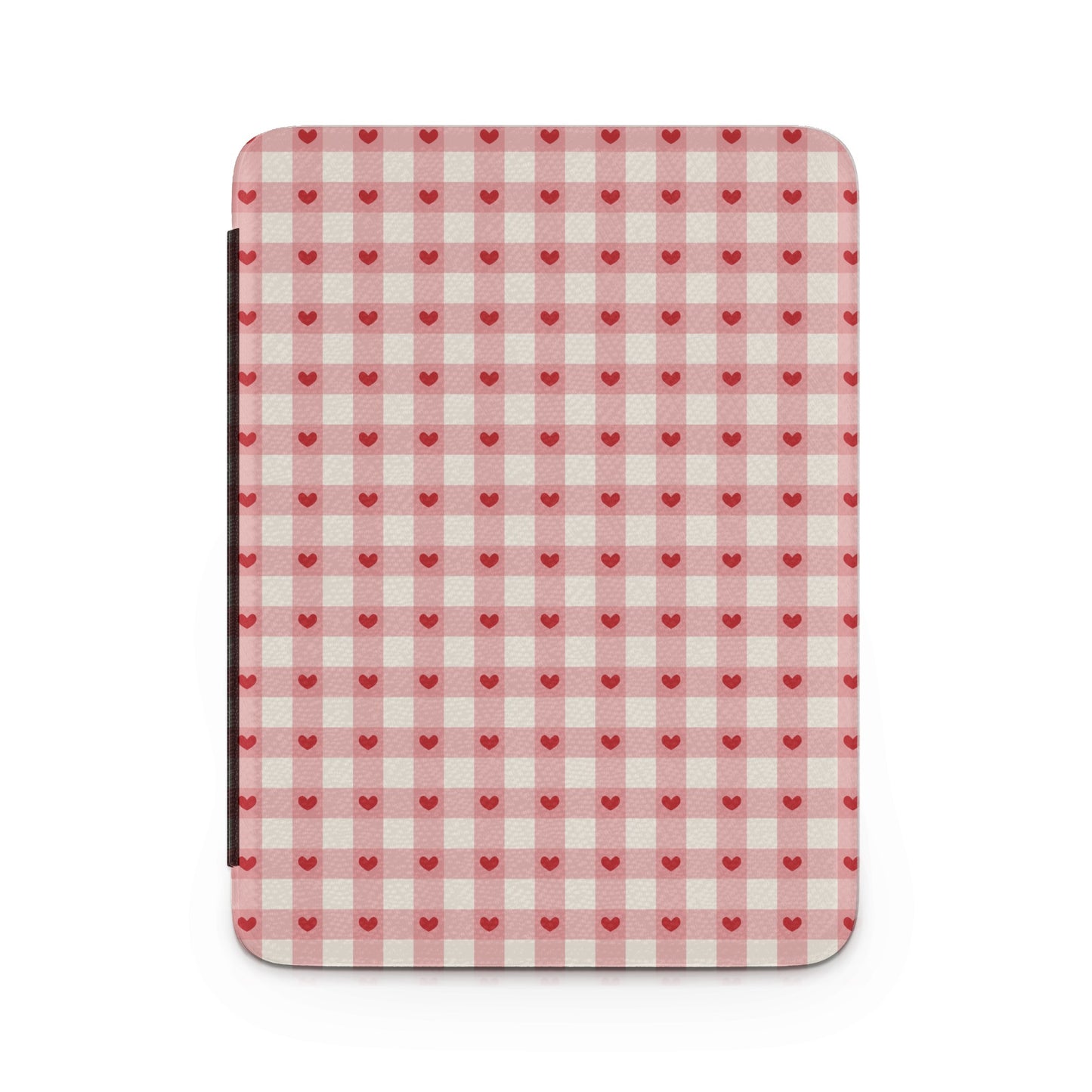 Red Hearts on Pink Gingham Pattern Notebook Cover