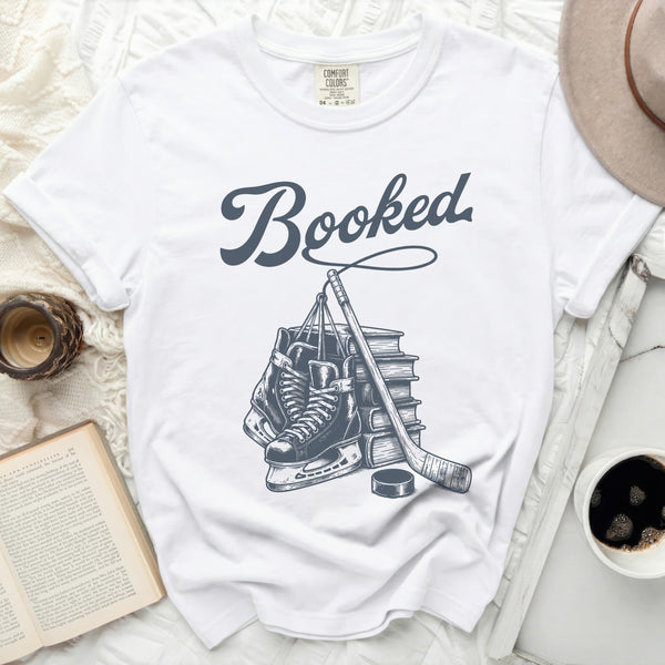 Booked: Books & Blades Tee in White