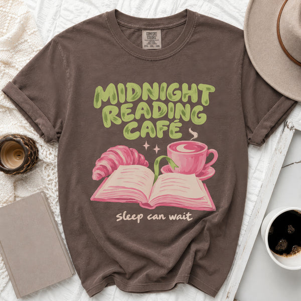 Midnight Reading Cafe Tee in Espresso