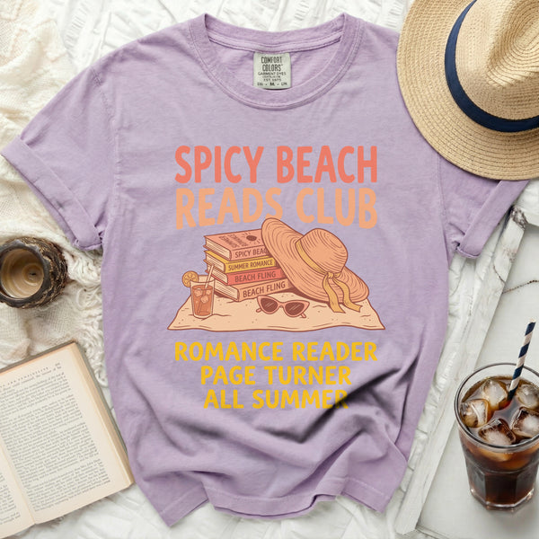 Spicy Beach Reads Club Summer Tee in Orchid