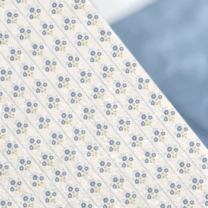 Blue Floral Striped Pattern Design Wrapping Paper Product