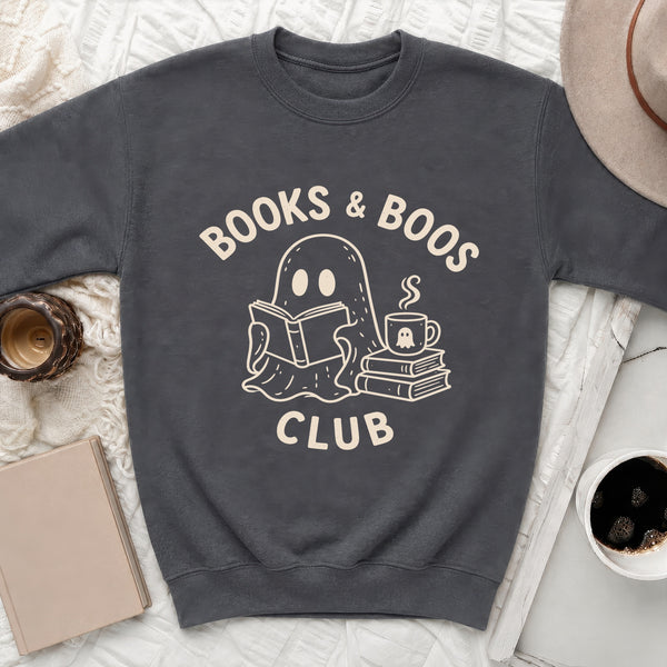 Books & Boos Club Sweatshirt in Dark Heather