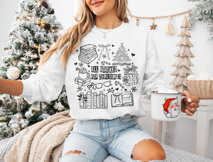 All Booked for Christmas Graphic Sweatshirt