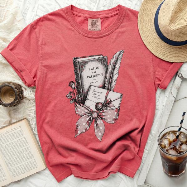Austen Literary Charm Tee in Watermelon
