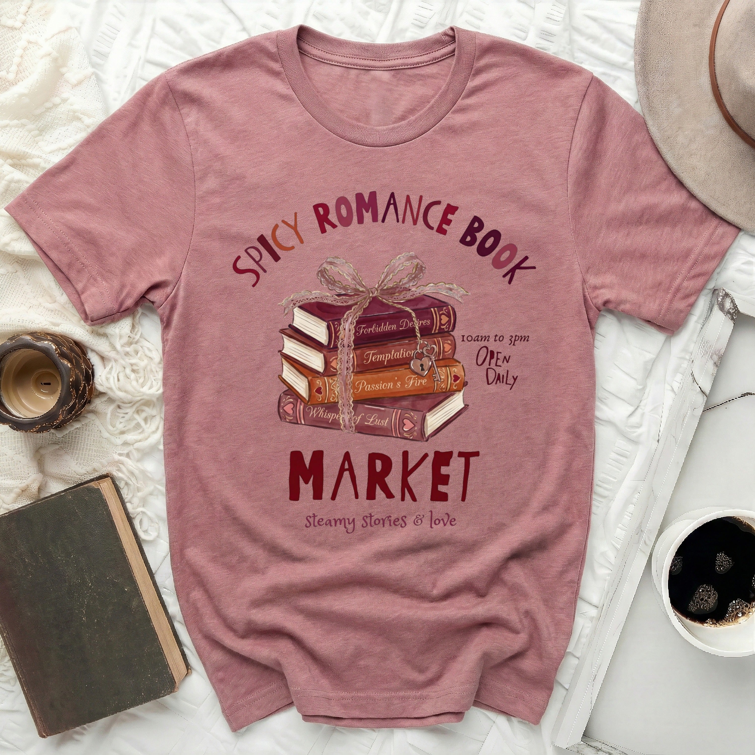 Spicy Romance Book Market Steamy Stories & Love Shirt