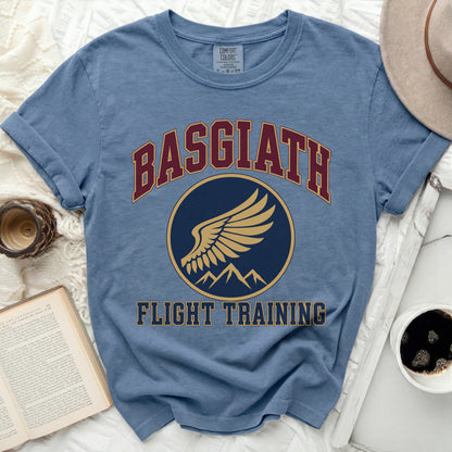 BASGIATH Flight Training t-shirt with a winged emblem.