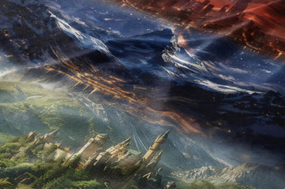 Fantasy Castle Land and Space Sky Print Product