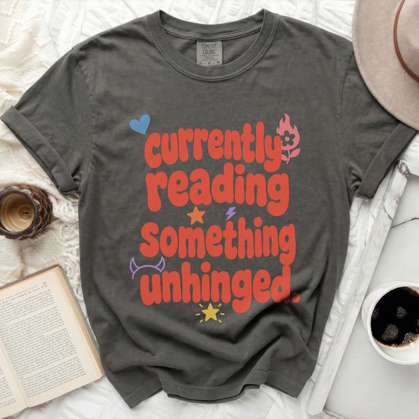 Currently Reading Unhinged Tee in Pepper