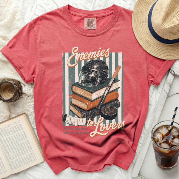 Vintage Enemies to Lovers Hockey Tee in Watermelon