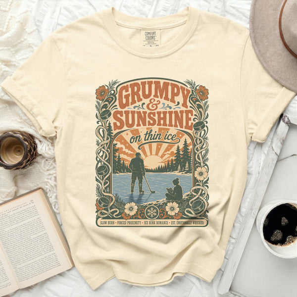 Grumpy & Sunshine Thin Ice Romance Tee in Ivory
