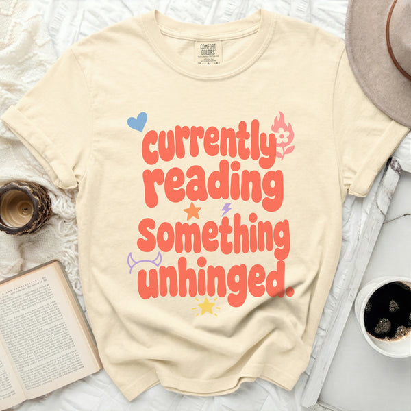 Currently Reading Unhinged Tee in Ivory